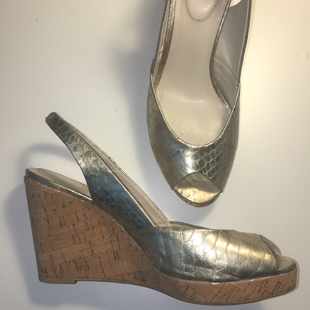 Nickels Metallic Wedge Sandal
